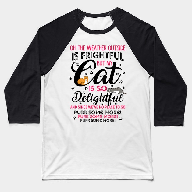 Cats Christmas Song. Meowy Christmas. Baseball T-Shirt by KsuAnn